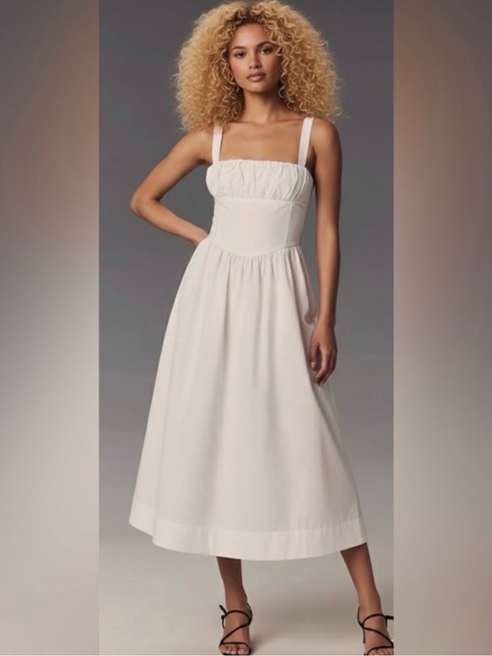 Anthropologie Dresses & Skirts - Anthropologie Drop Waist Ruched Midi Dress NWOT
